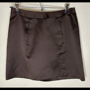 BCBGMAXAZRIA Chocolate Brown Satiny Mini Skirt Size 6